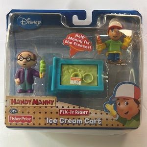 NIP Handy Manny Fisher Price action figure toy set: Fix-it-Right Ice Cream Cart
